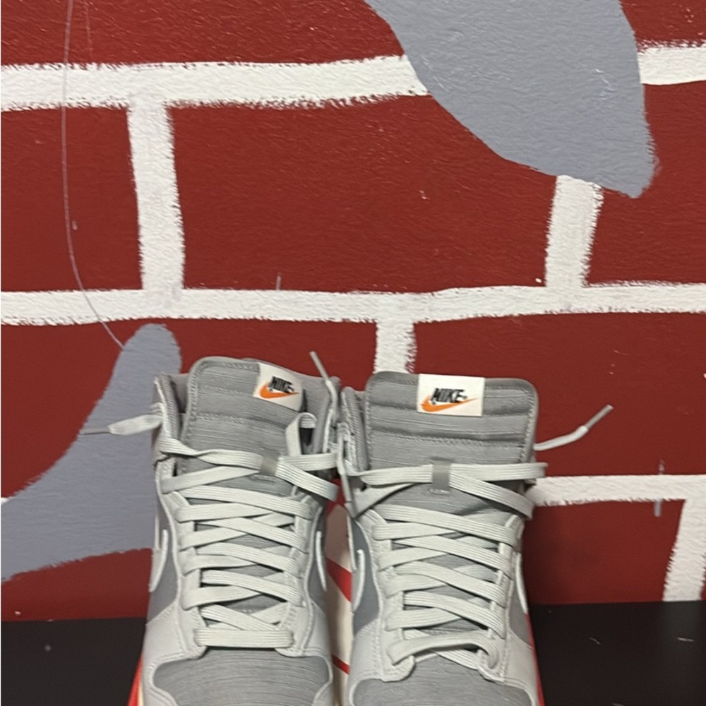 Nike Gray and Cream High-Top Sneakers - Picture 3 of 4